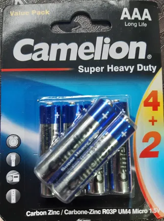 باتری نیم قلمی کملیون مدل Super Heavy Duty بسته 6 عددی