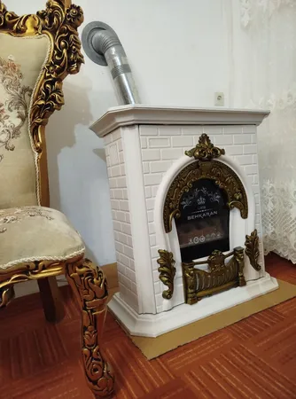 بخاری گازی بهکاران مدل شومینه طرح پرنس کد f-28000