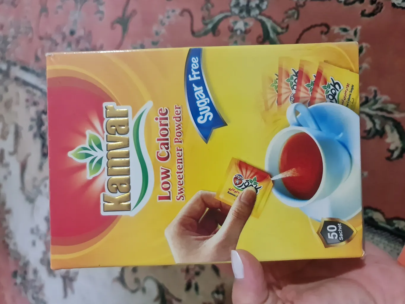 پودر شیرین کننده بدون قند کم کالری کامور بسته 50 عددی