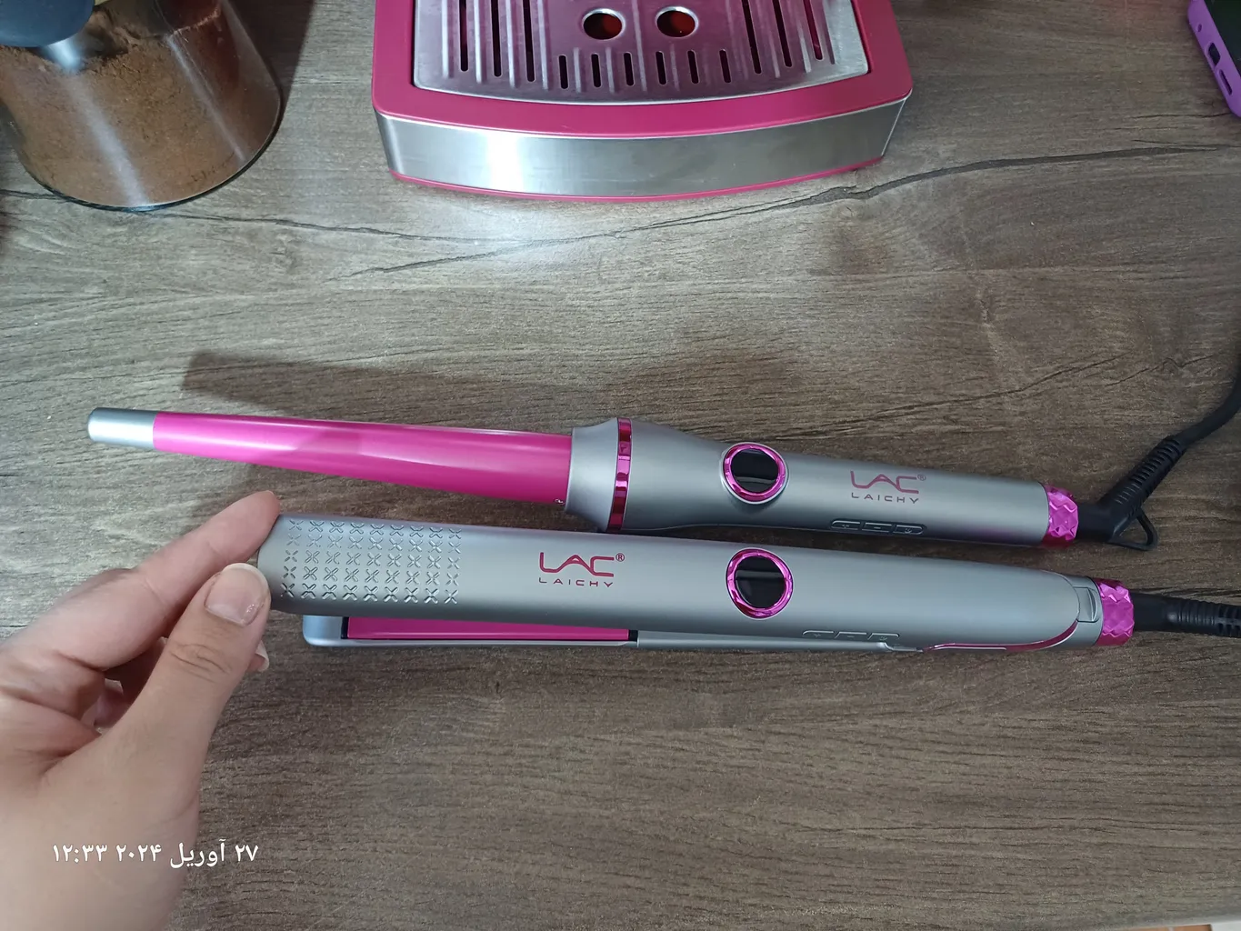 اتو مو لایچی مدل L-13 به همراه فر کننده مو مدل 01