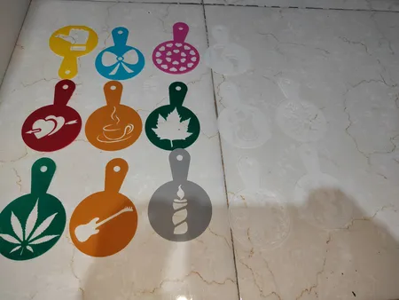 شابلون قهوه مدل ZE-42 مجموعه 16 عددی