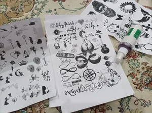 تجریه خرید تتو موقت سورتک مدل STT103 مجموعه 5 عددی به همراه اسپری