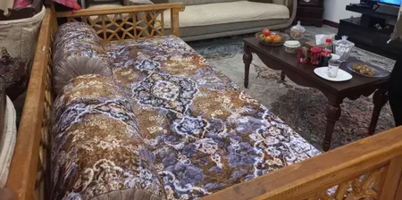 ست 3 تکه تشک و پشتی مدل مخمل سنتی کد 6