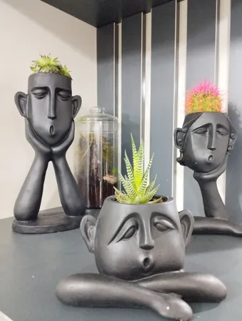 گلدان دکوری طرح افسوس مجموعه 3 عددی