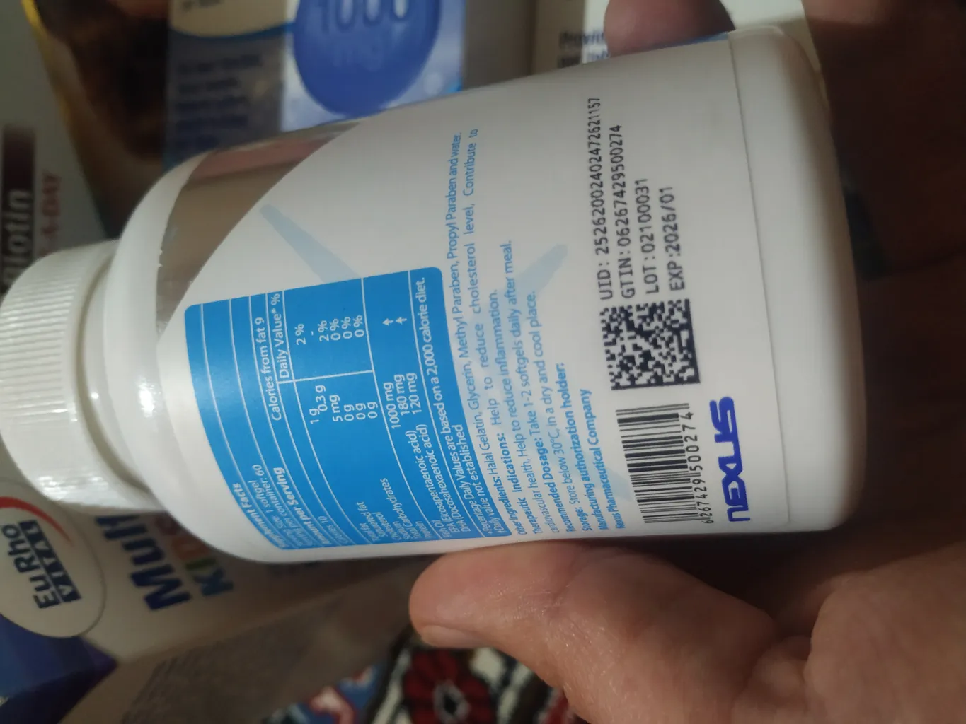 سافت ژل امگا ۳ ۱۰۰۰ میلی گرمی نکستایل ویتامینز بسته 60 عددی