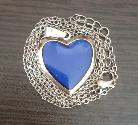 گردنبند زنانه مدل قاب عکس جادویی حرارتی طرح قلب