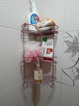 قفسه حمام گل رز مدل FLR-VATE808 طرح قلب سه طبقه