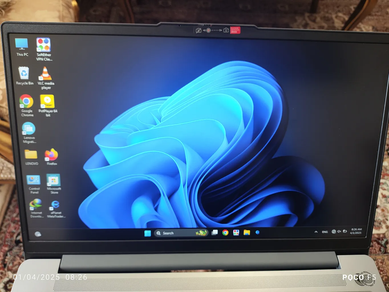 لپ تاپ 15.6 اینچی لنوو مدل IdeaPad Slim 3 15IRH8-i5 13420H-8GB LPDDR5-512GB SSD-IPS-Backlit-Fingerprint