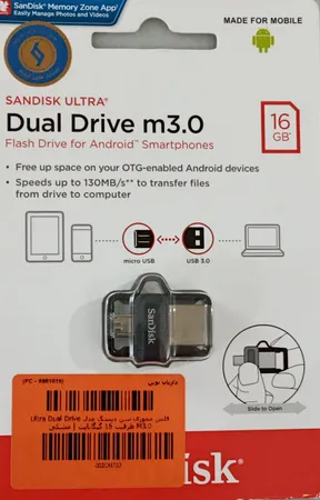 فلش مموری سن دیسک مدل Ultra Dual Drive M3.0 ظرفیت 16 گیگابایت