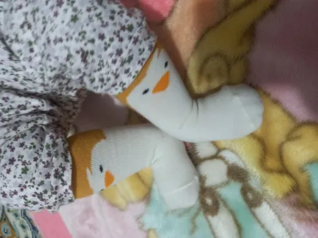 جوراب ساق بلند نوزادی مدل کش دار کد 13