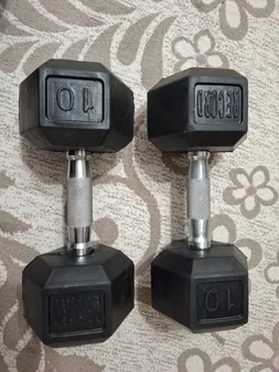 دمبل رکورد مدل 1400 وزن 10 کیلوگرم بسته 2 عددی