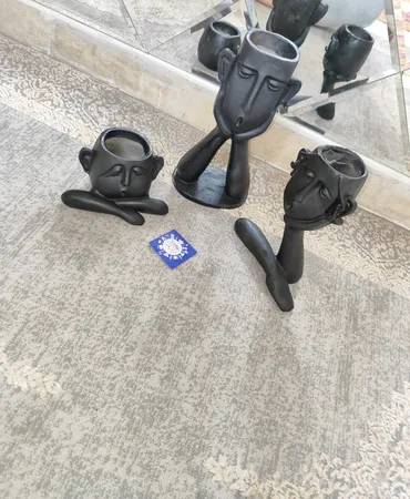 گلدان دکوری طرح افسوس مجموعه 3 عددی