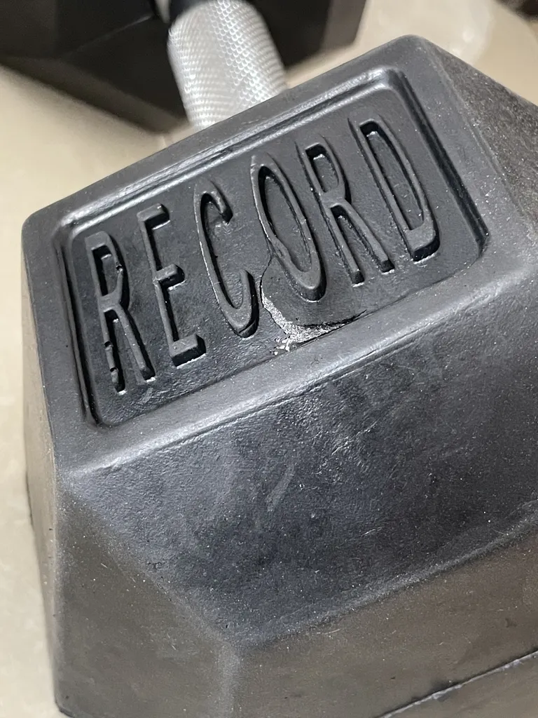 دمبل بدنسازی شش ضلعی هنگدا مدل Rubber1706 وزن 20 کیلوگرم بسته 2 عددی