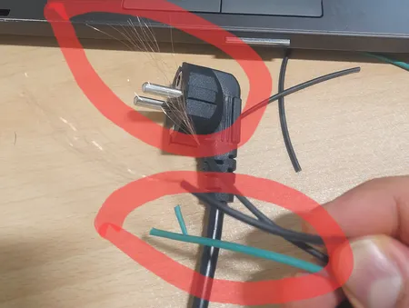 کابل برق سه پین منبع تغذیه لپ تاپ مدل PT-3 طول 1.5 متر