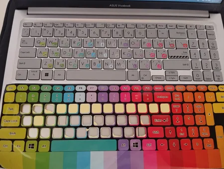 برچسب کیبورد طرح پالت کد 1 با حروف فارسی