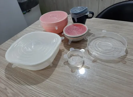 درپوش ظرف مدل سیلیکونی مجموعه 6 عددی