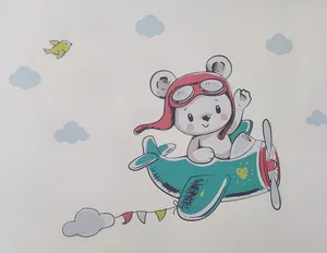 تجریه خرید استیکر دیواری کودک گراسیپا مدل خرس بانمک خلبان