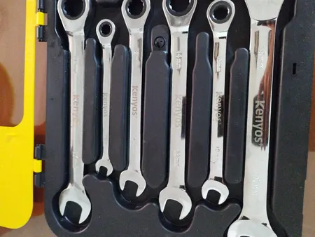 آچار یک سر تخت یک سر جغجغه ای جاب مدل J-10007 مجموعه 7 عددی