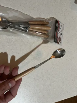 قاشق چای خوری طرح چوبی بسته 6 عددی