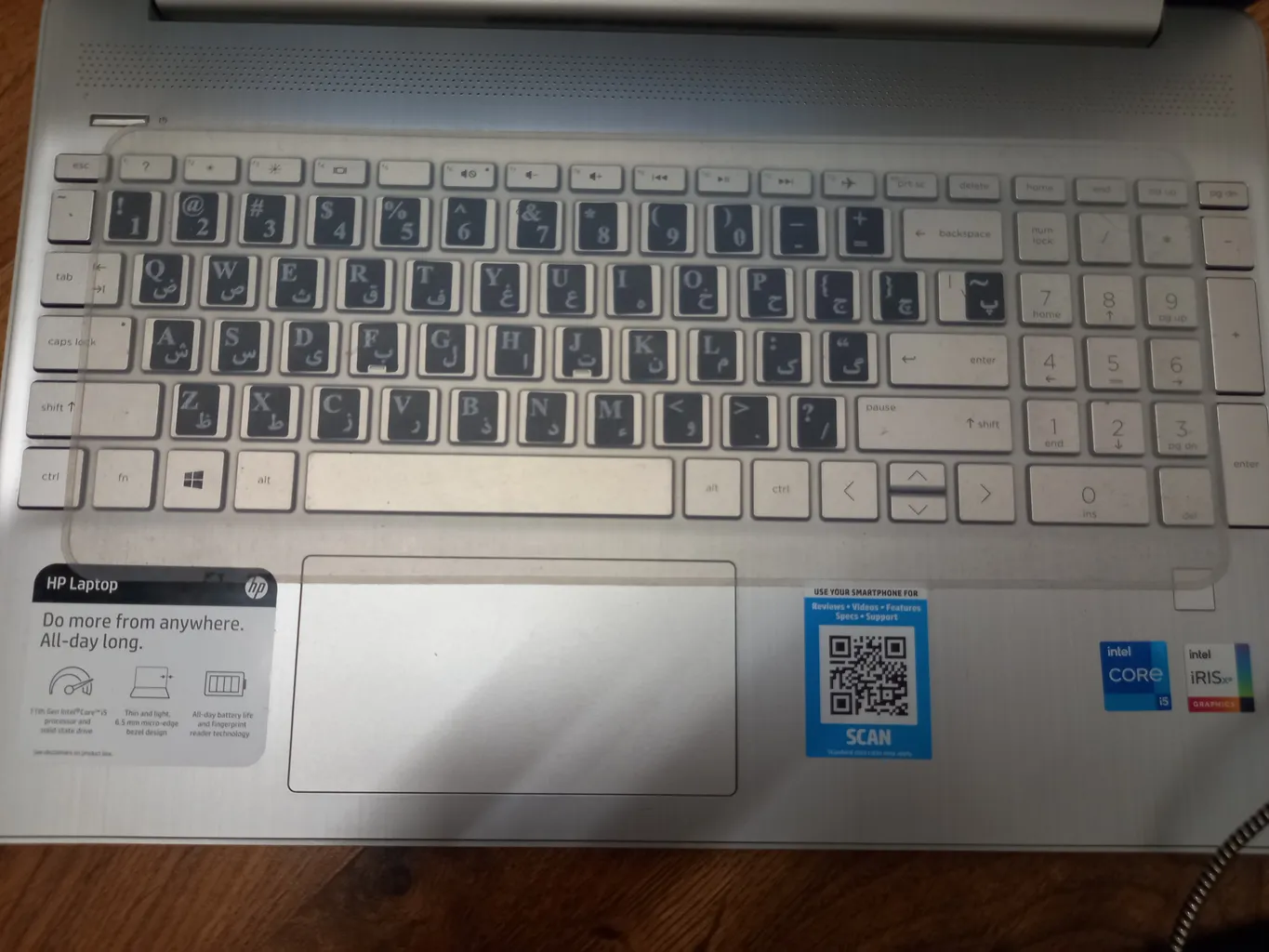 برچسب حروف فارسی کیبورد طرح مات به همراه محافظ کیبورد مناسب برای لپ تاپ 14 اینچ