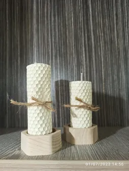 جاشمعی چوبی وودلندزون مدل شش ضلعی بسته 2 عددی