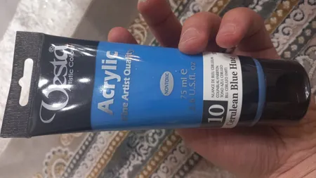 رنگ اکریلیک وستا مدل 50 Turquoise Blue حجم 75 میلی لیتر