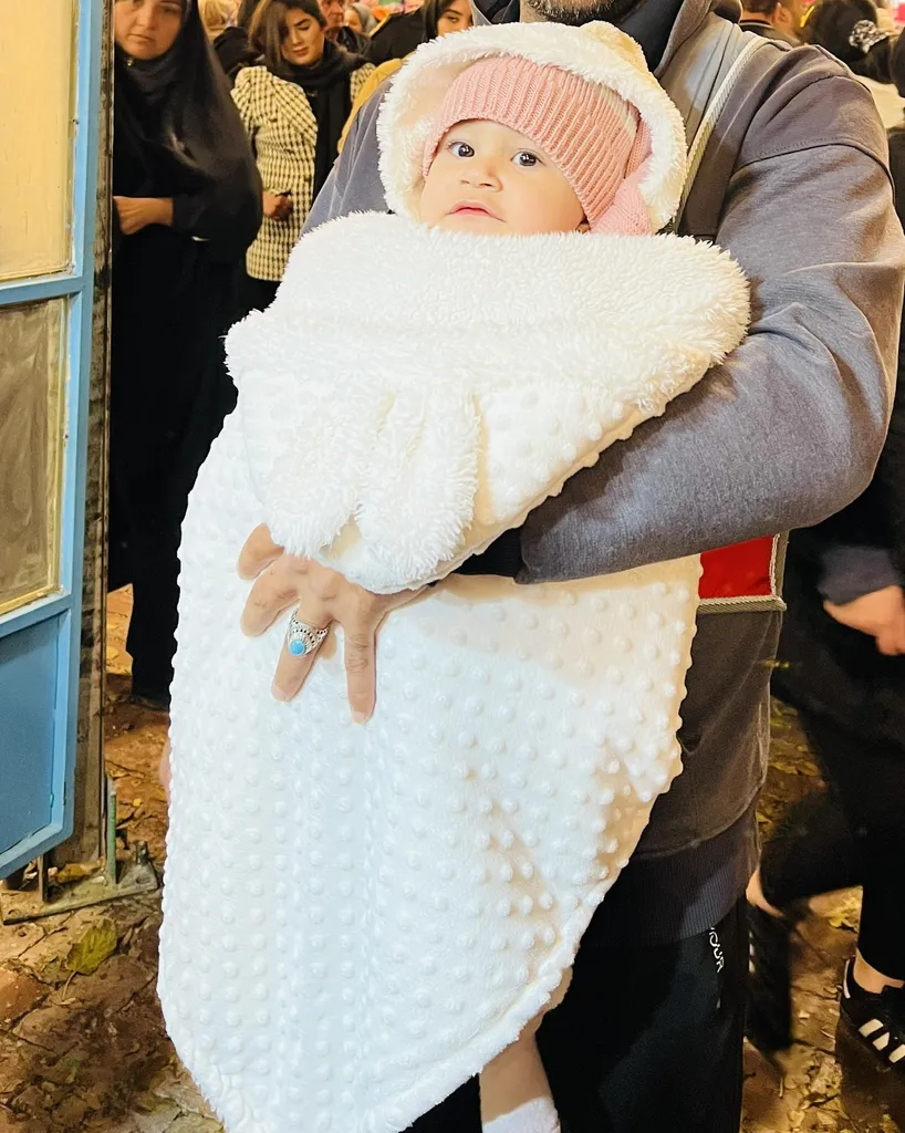 پتوی نوزاد مدل Bubble کد Milky 01 سایز 80x70 سانتی متر