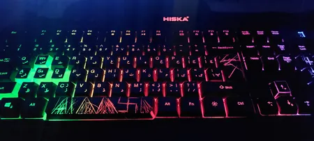 کیبورد گیمینگ هیسکا مدل HX-KEG400 RGB، سوییچ ممبران، Full-Size نورپردازی RGB