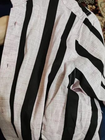 پیراهن آستین کوتاه مردانه مدل 329000504 راه راه رنگ صورتی