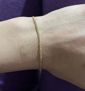 تجریه خرید دستبند زنجیری طلا 18 عیار زنانه ناریا مدل طنابی دو تیکه کد S18SH3