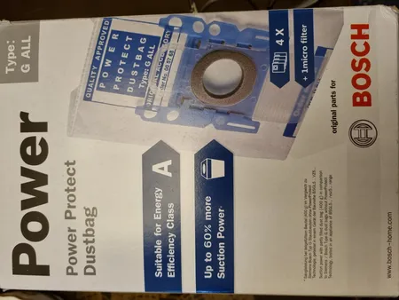 کیسه جاروبرقی پاور مدل G ALL بسته ۴ عددی مناسب برای جاروبرقی های بوش و زیمنس