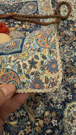 سجاده و جانماز ترمه نگین خاتم طرح افشاری کد SRM