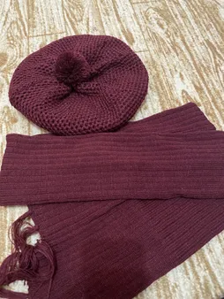 ست کلاه و شال گردن بافتنی زنانه کد B