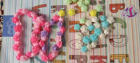 مهره دستبند مدل گل رز کد 494 بسته 100 عددی