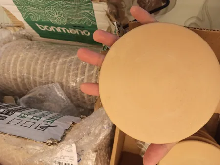 بشقاب دیوارکوب سفالی خام کد G12 بسته 50 عددی