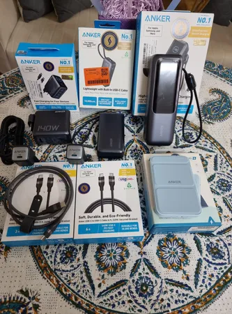 پاوربانک 100 وات انکر مدل A1695 ظرفیت 25000 میلی آمپر ساعت به همراه دو کابل USB-C