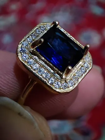 انگشتر زنانه مدل سنگ یاقوت کبود کد 3100