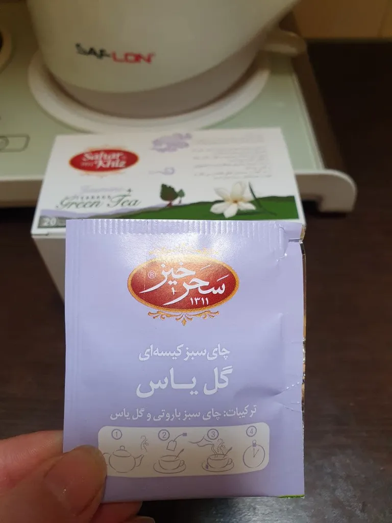 چای سبز کیسه ای گل یاس سحرخیز بسته 20 عددی