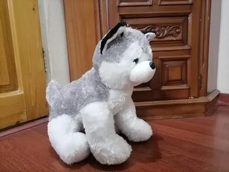 عروسک طرح سگ هاسکی مدل 001 ارتفاع 60 سانتی‌متر