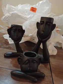 گلدان دکوری طرح افسوس مجموعه 3 عددی