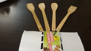 تجریه خرید سرویس 4 پارچه کفگیر و چنگال بامبو مدل KS1