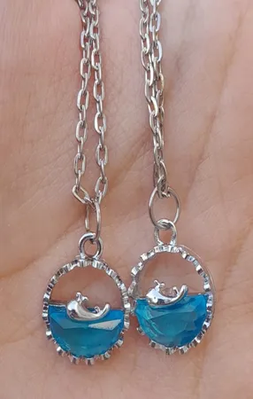 گردنبند زنانه مدل وال و دریا کد 033