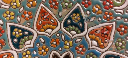 بشقاب میناکاری سفالی مدل الماس کد 2525