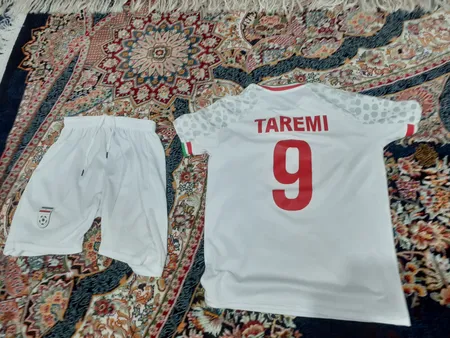 ست تی شرت آستین کوتاه و شلوارک ورزشی پسرانه طرح تیم ملی ایران مدل جام جهانی کد 2022