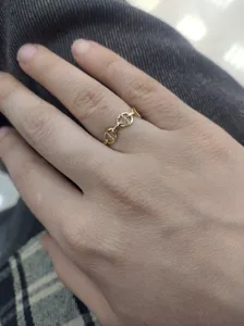 تجریه خرید انگشتر طلا 18 عیار زنانه بان گالری مدل زنجیر