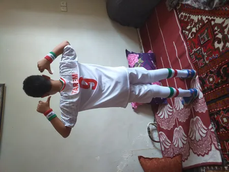 ست 5 تکه لباس ورزشی پسرانه طرح ایران مدل جام جهانی2022