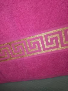 تجریه خرید حوله حمام آذرریس تبریز طرح ورساچه سایز 100×160 سانتی متر