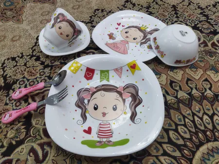 قاشق و چنگال کودک مدل XS-B014 طرح Hello Kitty