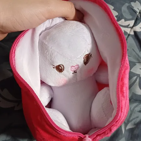 عروسک طرح خرگوش میوه ای مدل توت فرنگی کد JIMI110 ارتفاع 20 سانتی‌ متر