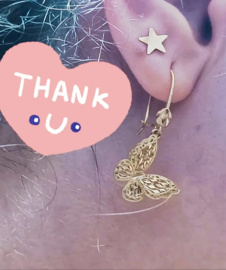 گوشواره طلا کم اجرت ۱۸ عیار گالری طلا و شمش برلیان مدل پروانه ۲۰۲۵